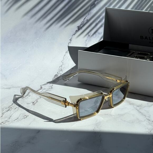 NEW Balmain Admirable Clear Mirror Gold Sunglasses $875 - Picture 2 of 10